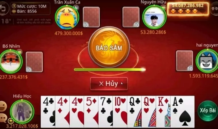Giao diện chơi Sâm Lốc Goal123